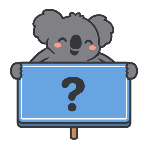 Dete holding up a blue sign with a question mark